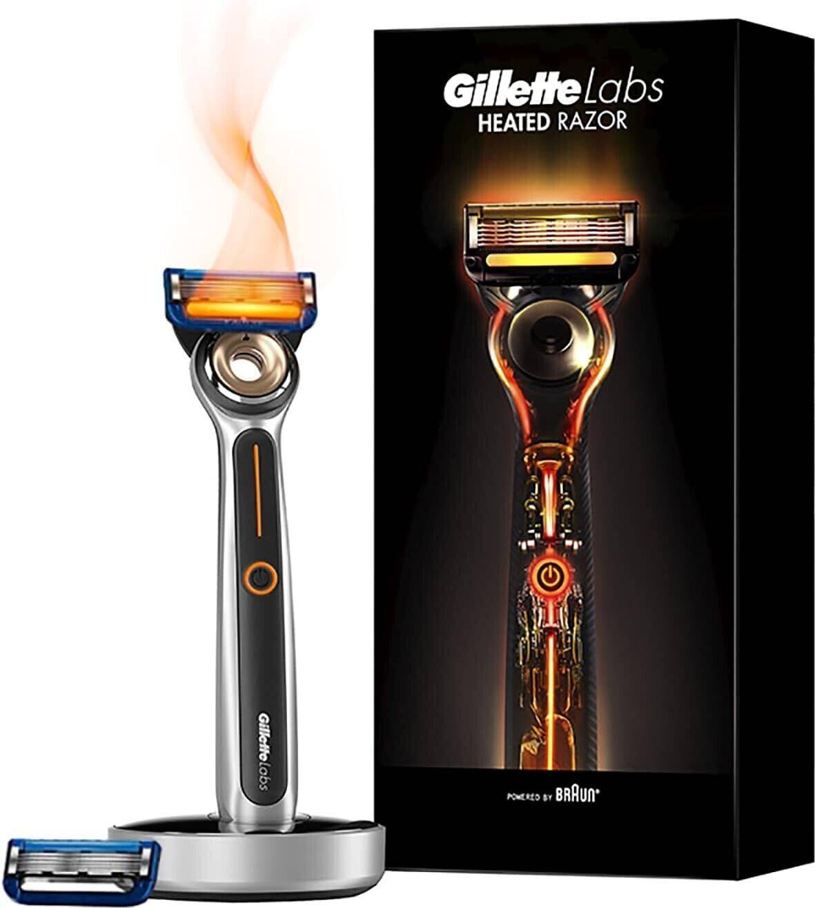 Gillette labs razor blades Gillette Heated Razor Handle 2 Blades Holder Charging Dock Set