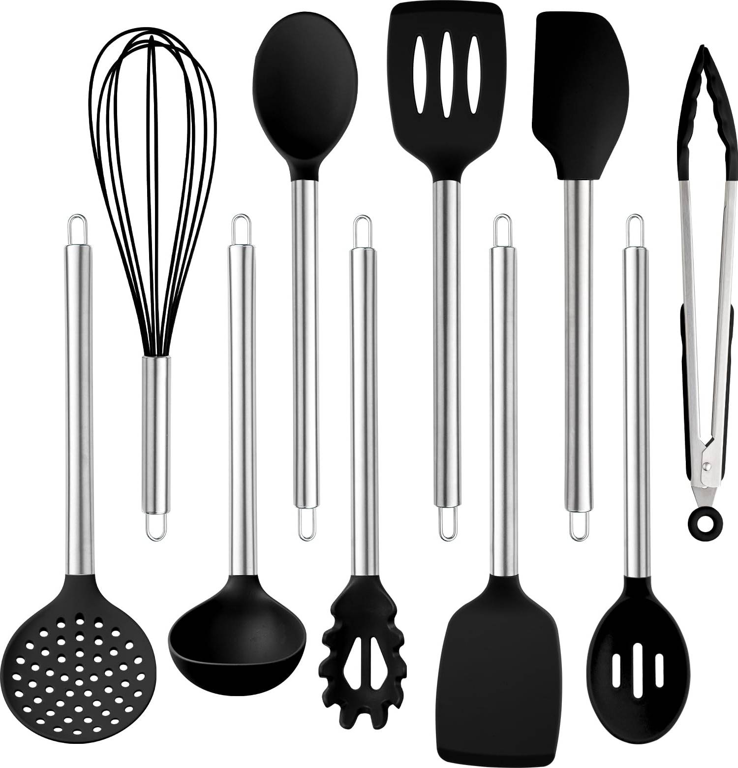 Cook with Color Silicone Cooking Set for Clean Kitchen Utensil