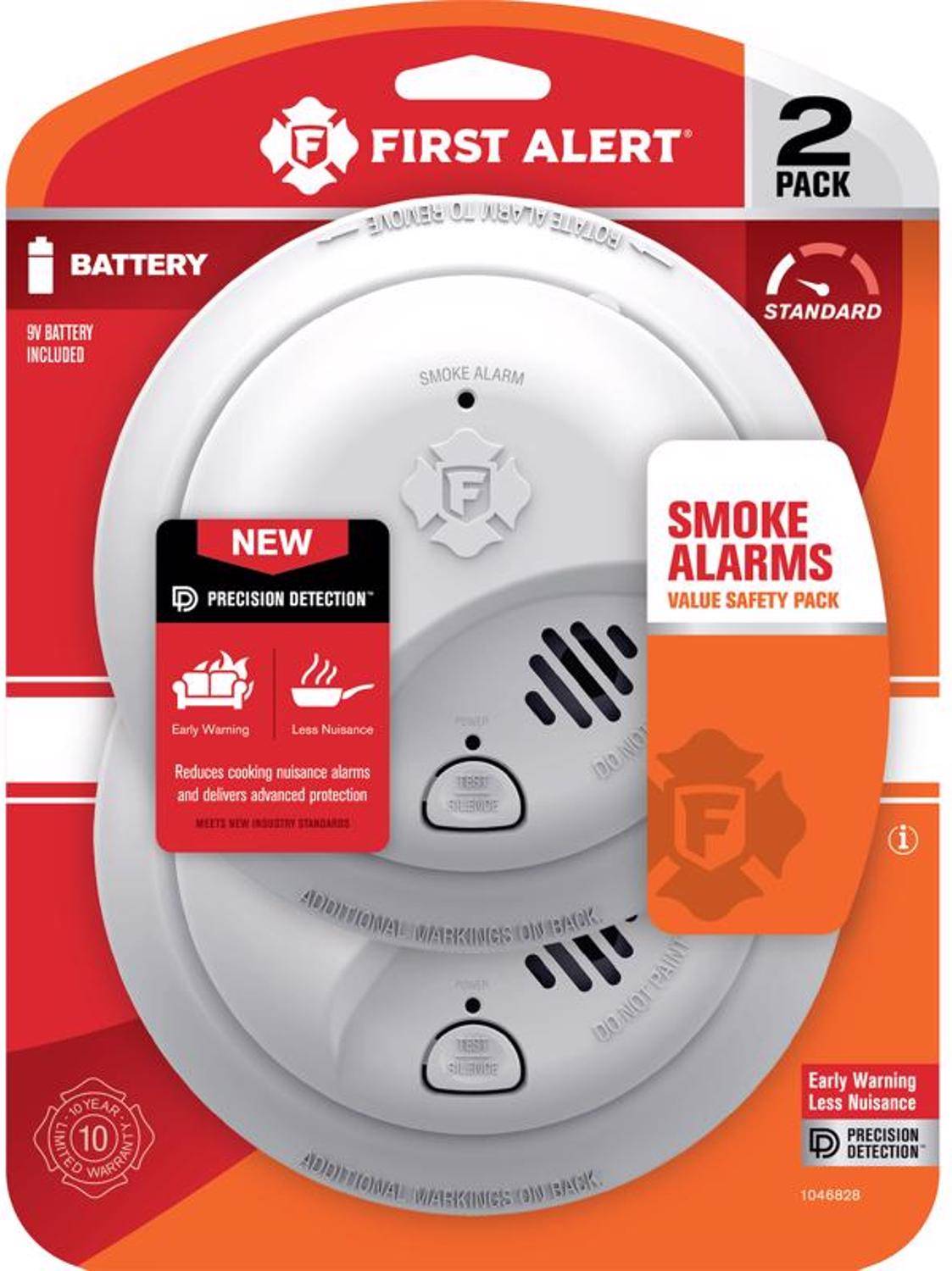 First alert smoke alarms First Alert Battery-Powered Ionization Smoke Detector 2-pack