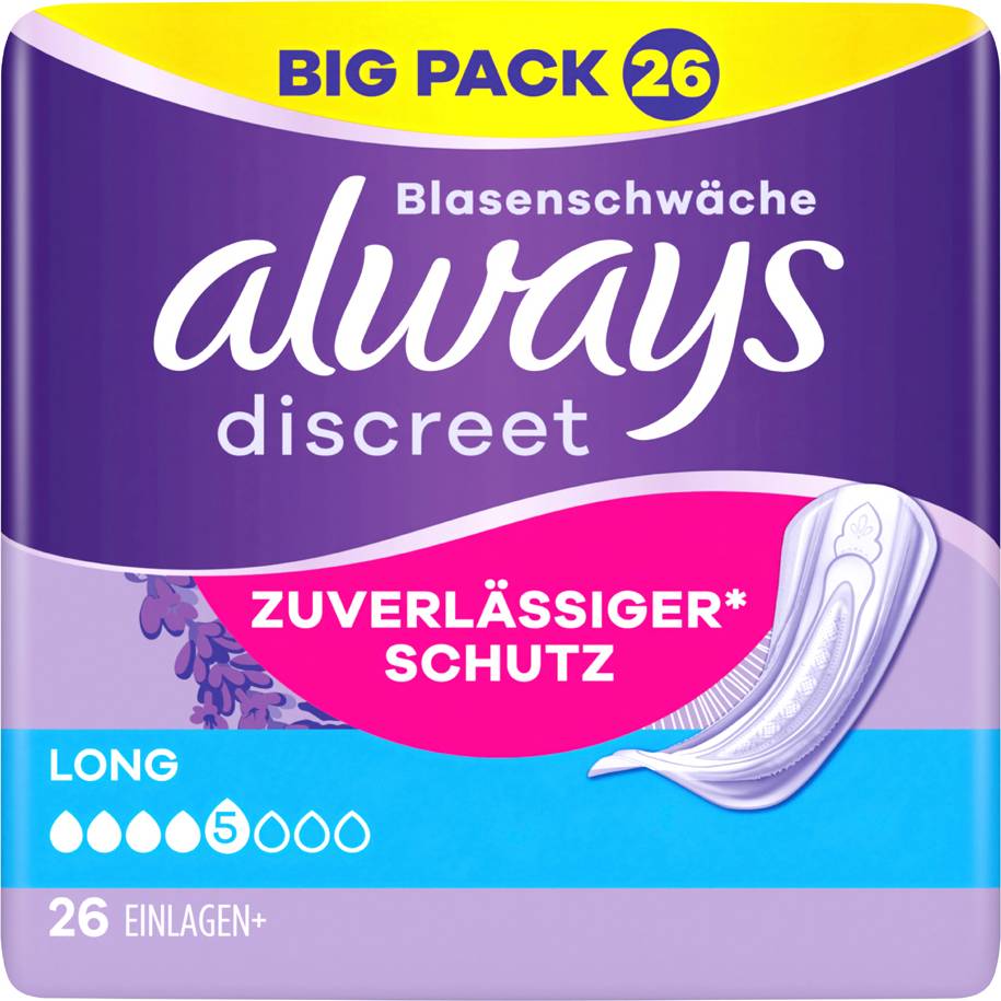 Discreet Inkontinenz Long Big Pack 26 Inkontinenz-Höschen