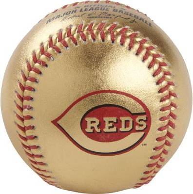 Cincinnati Reds Gold Leather Baseball