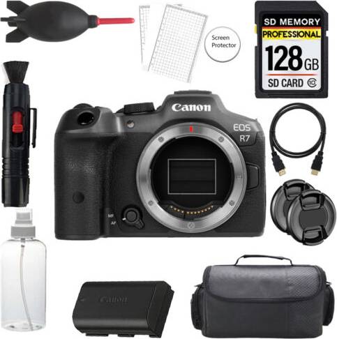 Eos r7 Canon eos r7 mirrorless camera 128gb bag screen protector- basic kit