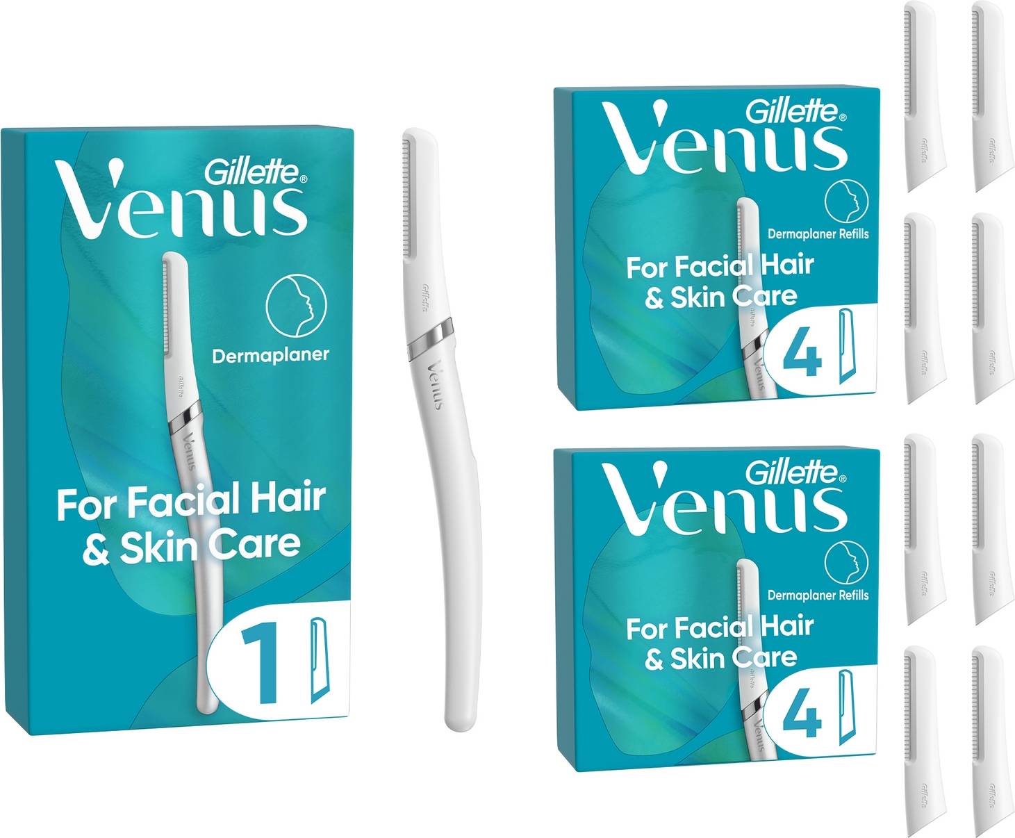 Gillette Venus Facial Hair & Skin Dermaplaning Razor Shaving Kit