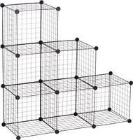 Homcom Interlocking 6 Cube Metal Wire Storage Rack Opbevaringsskab