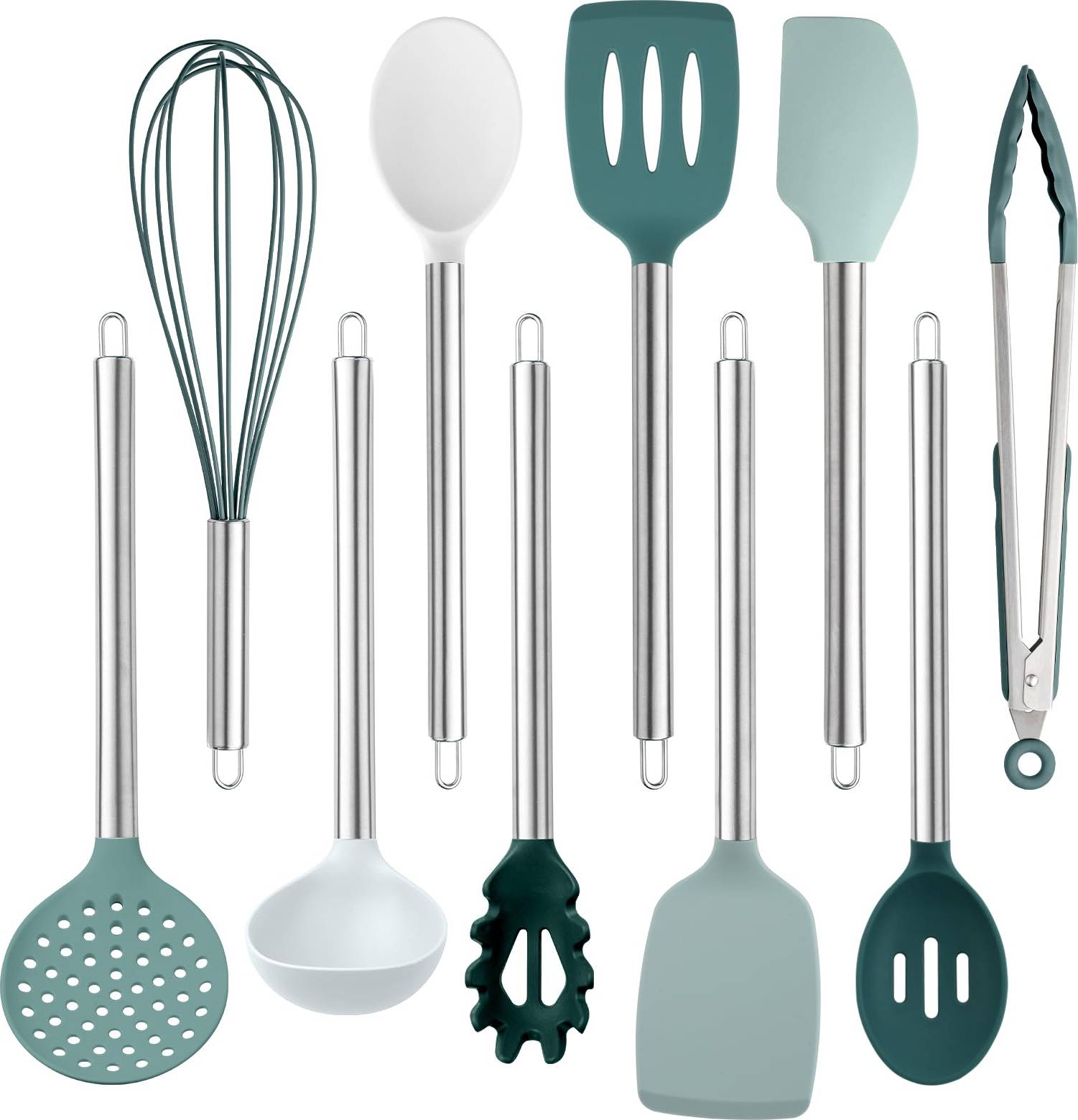 Cook with Color Silicone Cooking Set for Clean Kitchen Utensil 10pcs