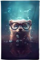 Warren Reed Ferret With Tea Kitchen Towel Blue