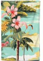 Warren Reed Hibiscus Tea Kitchen Towel Green, Multicolour
