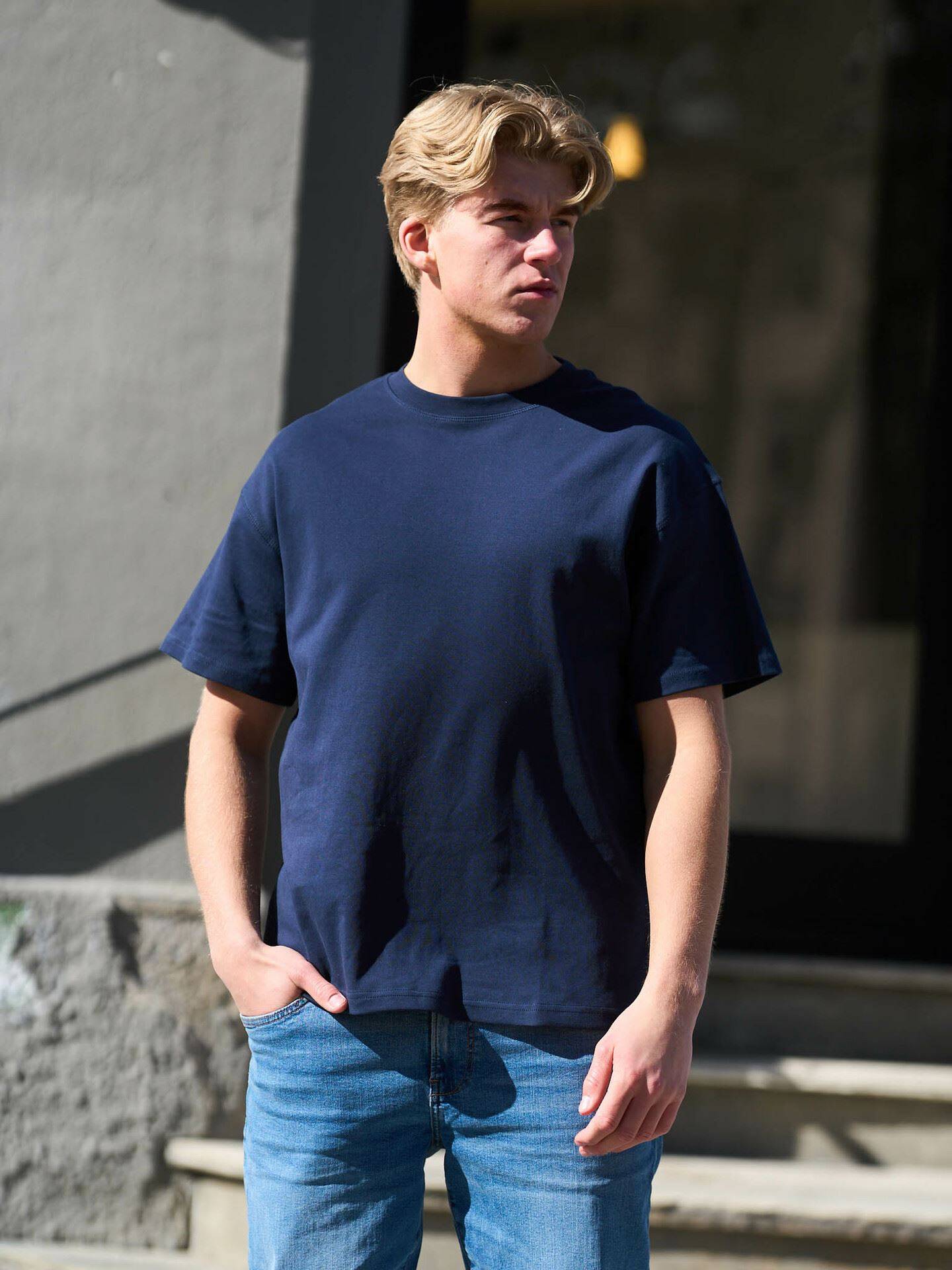 Solid Danton Box Fit Tee - Insignia Blue