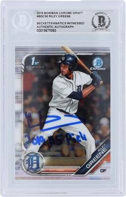 Bowman Riley Greene Detroit Tigers Autographed Rookie Card