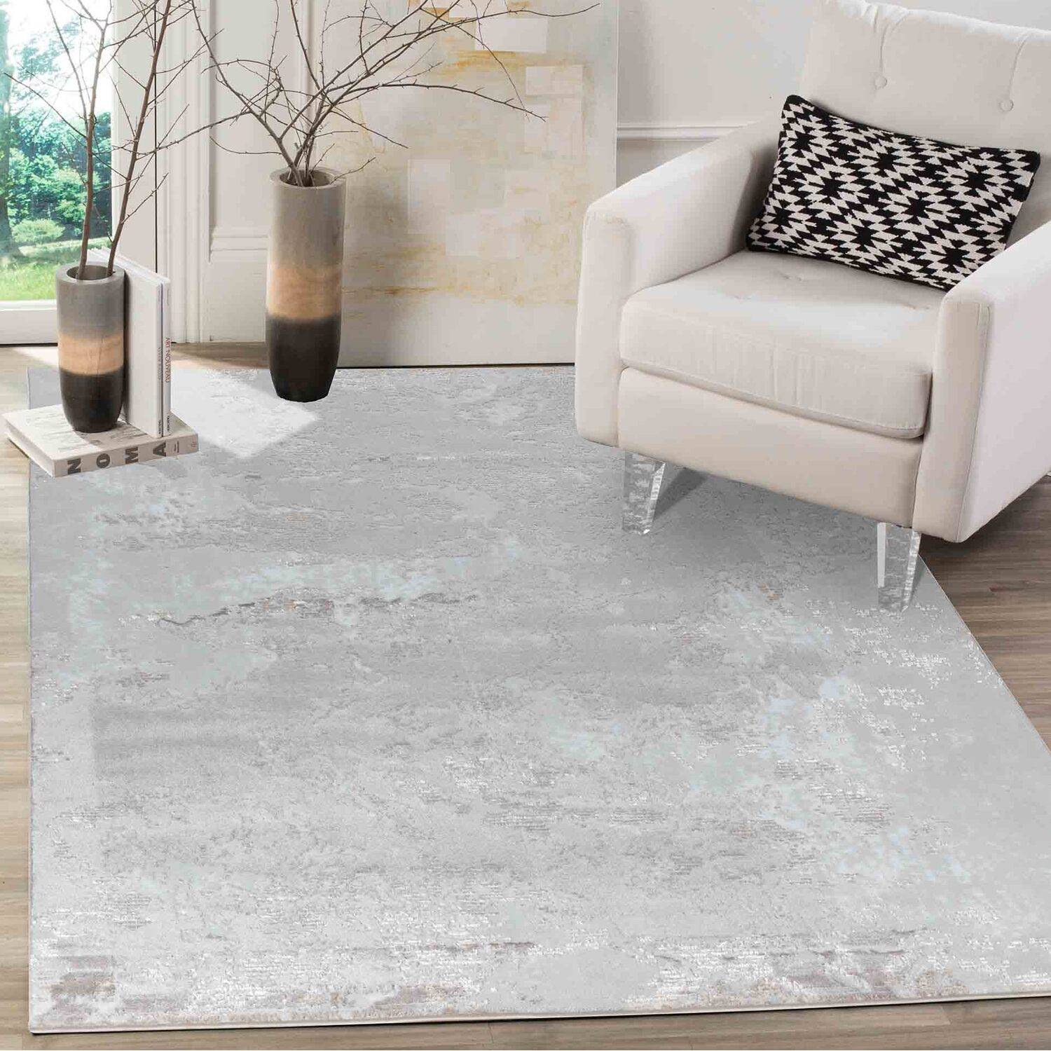 Serdim Rugs Modern Abstract Sprayed Texture Yellow
