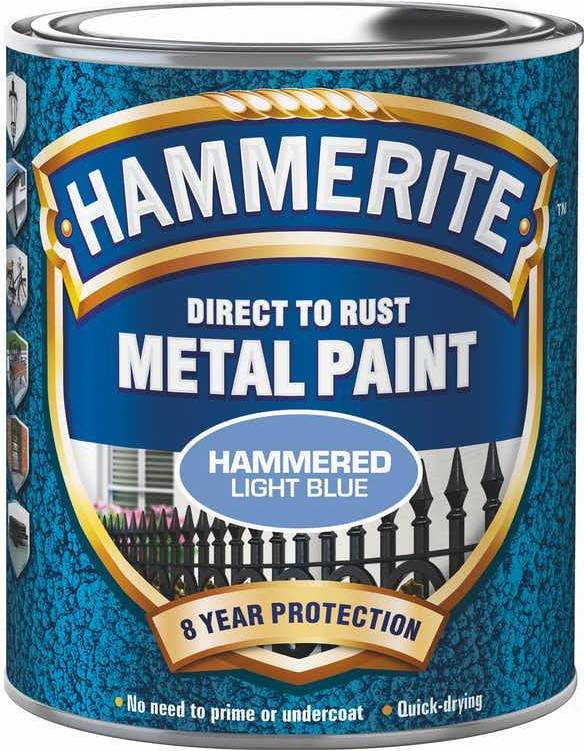 Hammerite Direct to Rust Hammered Rostskyddsfärg Light Blue 0.75L