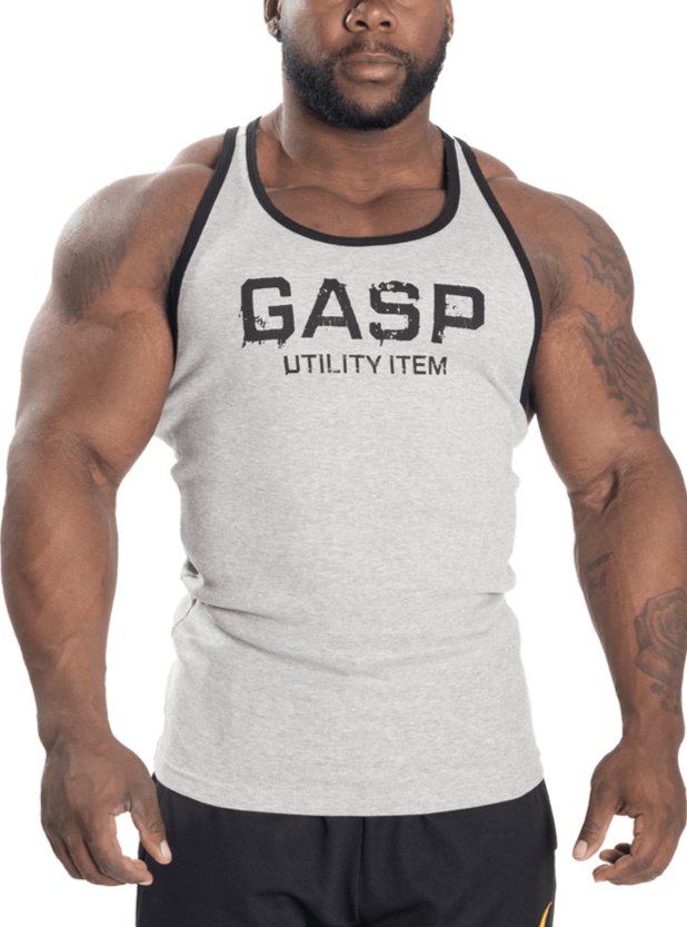 Gasp Ribbed T-Back - Grey Melange