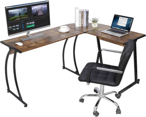 Corner computer desk with storage Segawe L-shaped computer corner Writing Desk