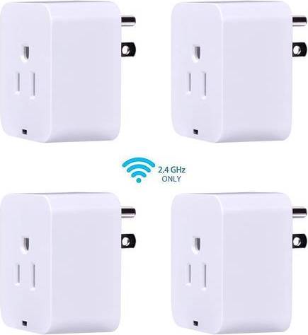 Smart home hub POWRUI Smart Plug, Mini WIFI Outlet Compatible With Amazon Alexa & Google Home, No Hub Required Timing Function Control Your Home, ETL certified, 4