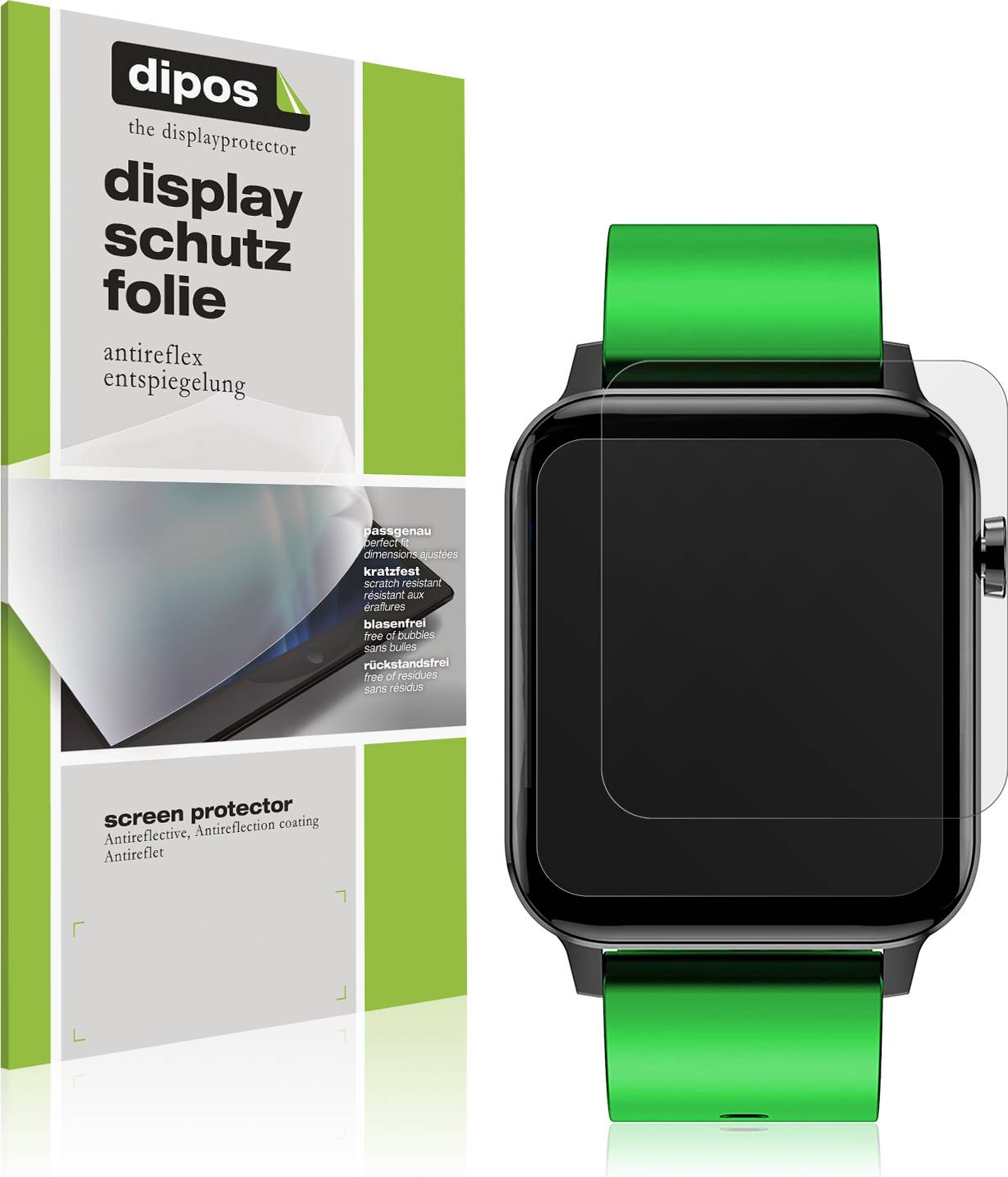 Dipos 2x Screen Protector 1.4 Inch Smartwatch