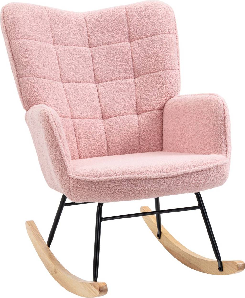 Teddy stol Homcom Retro Teddy Fleece Rosa Gungstol