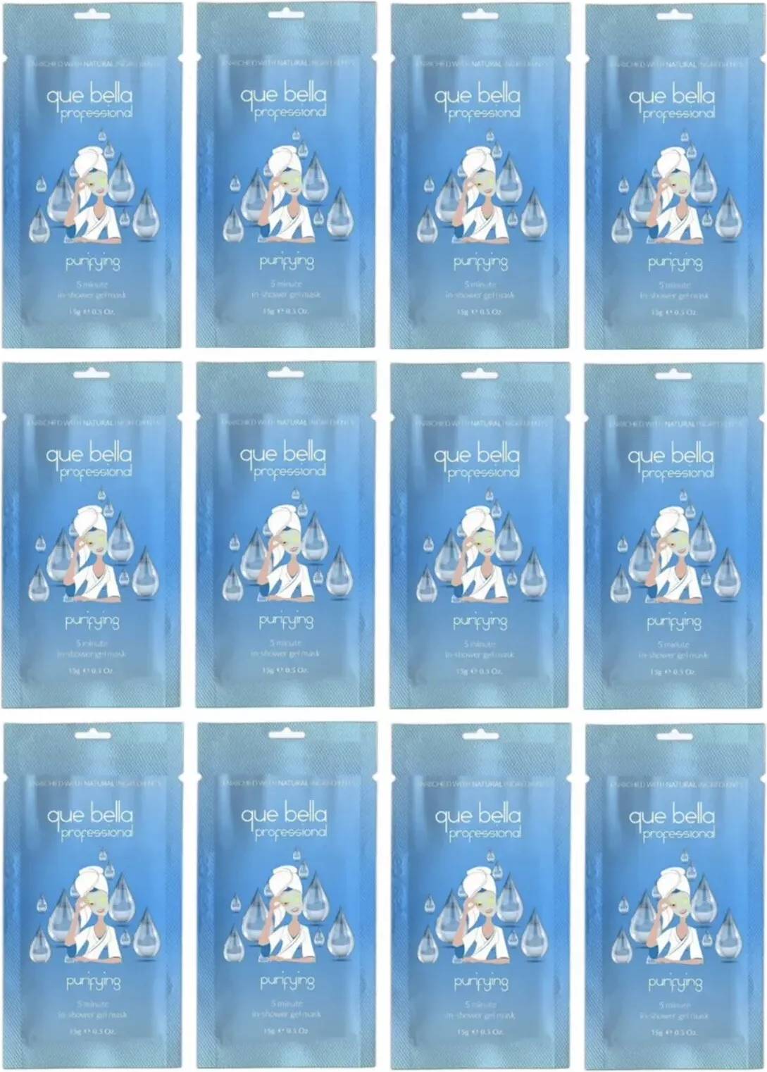 Que Bella Purifying In Shower Gel Mask 15g 12-pack