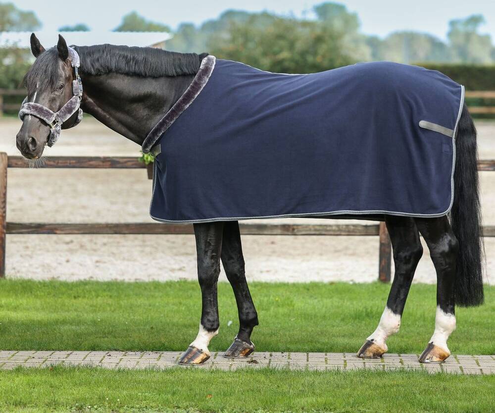 Bucas Show-Line 400g Fleece Rug - Navy/Grey
