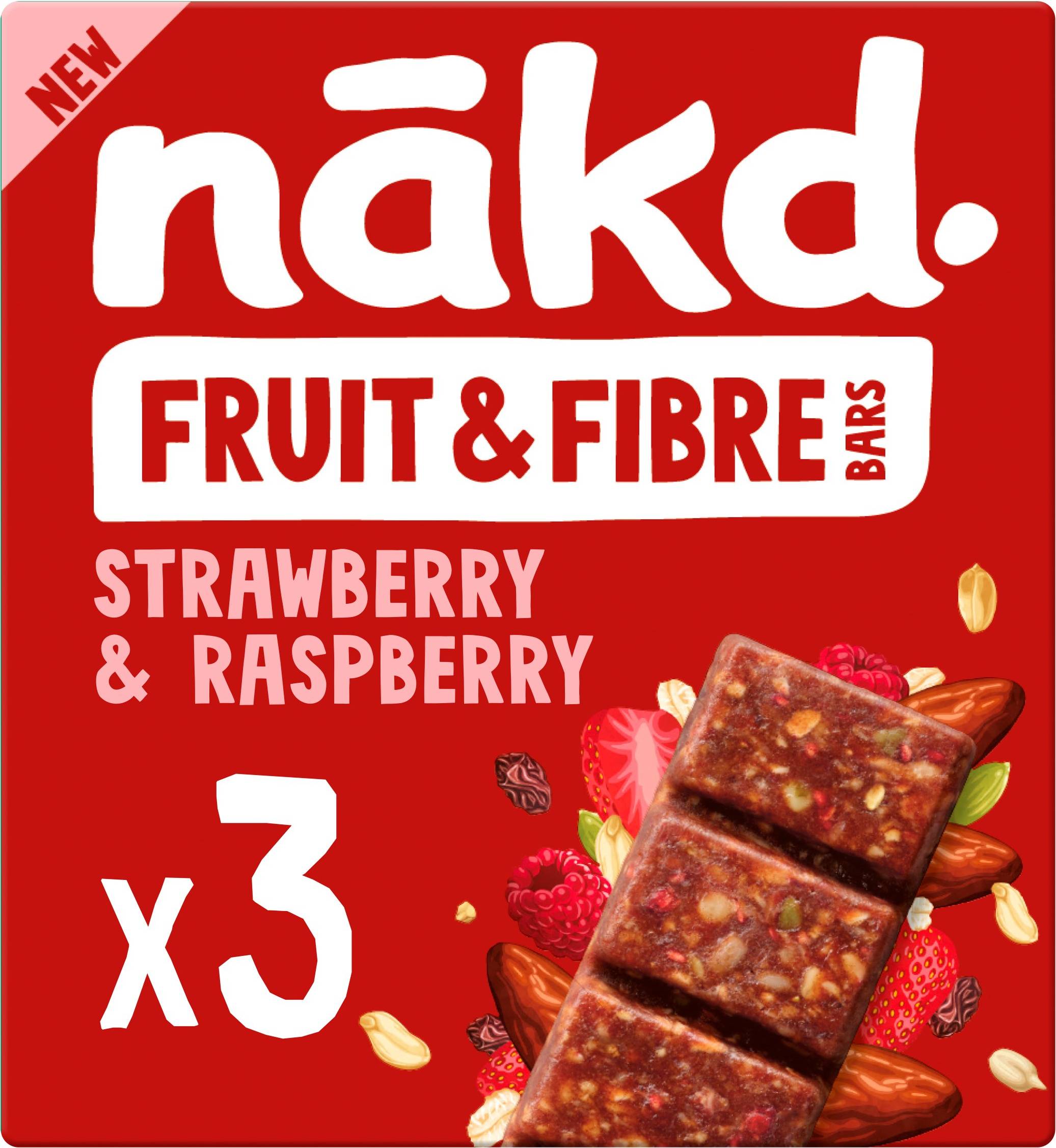 Fruit & Fibre Strawberry & Raspberry Bars 3 44g