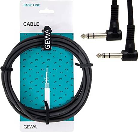 Gewa patch cable Basic Line0.9m, jack angle jack stereo, 190380