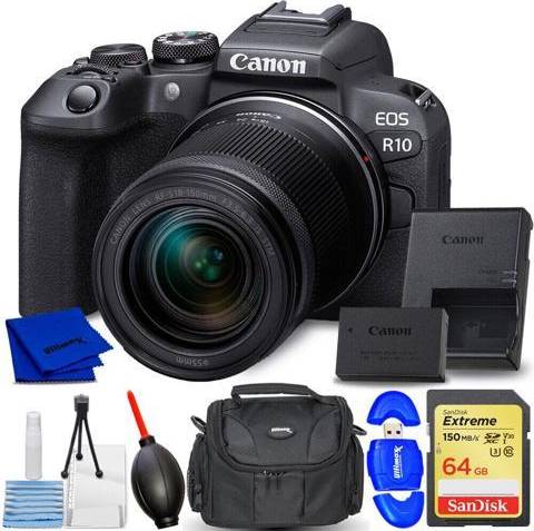Canon r10 Canon EOS R10 Mirrorless Camera with 18-150mm Lens 5331C016 7PC Accessory Kit