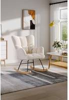 Living and Home Netural Bouclé Rocking Chair