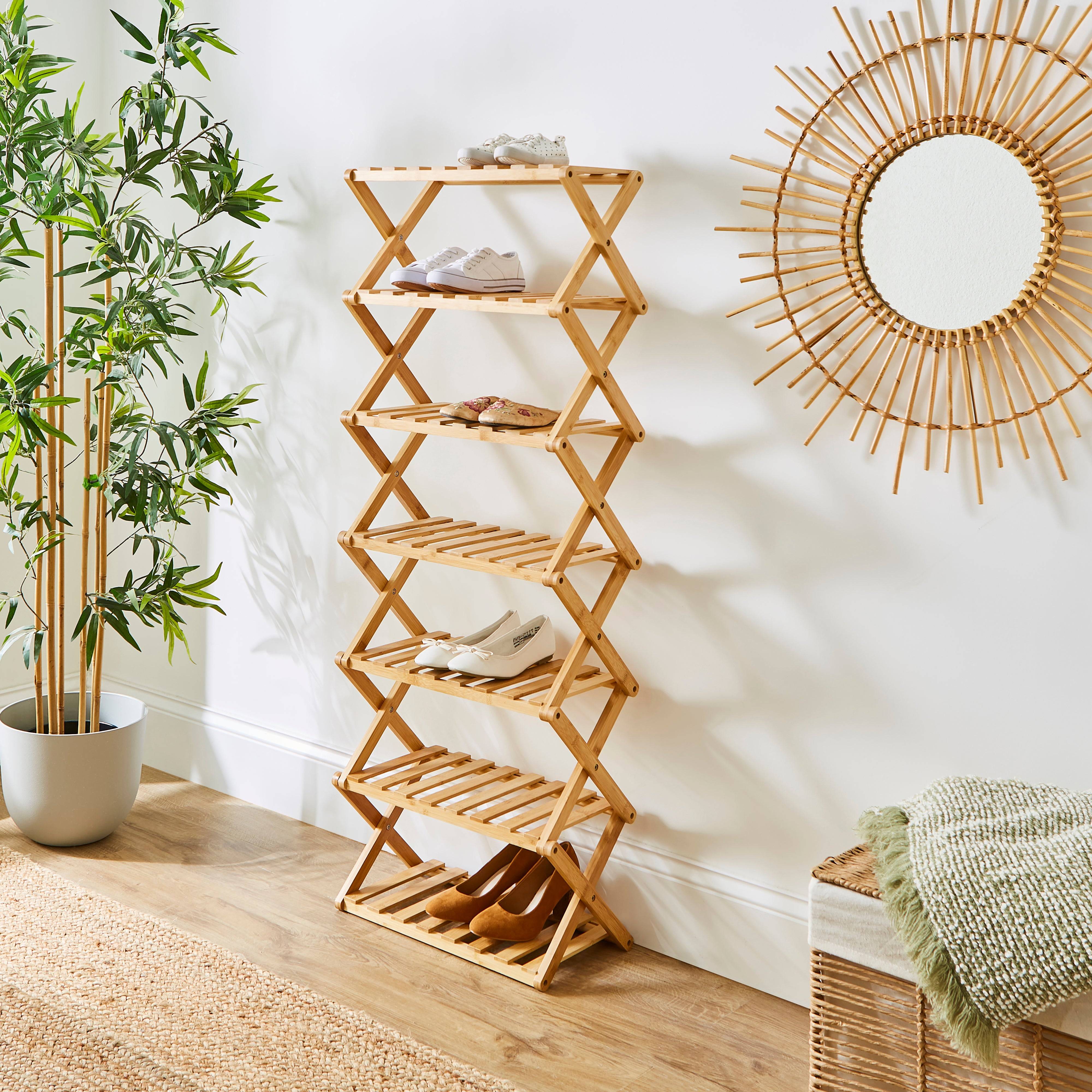 Dunelm 7 Tier Bamboo Shoe Rack