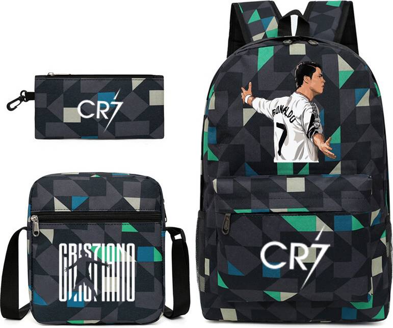 Rowjow R CR7 Football Star Printed Backpack Set Student Backpack Boy