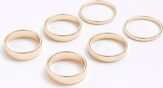River Island Womens Gold Rings Multipack