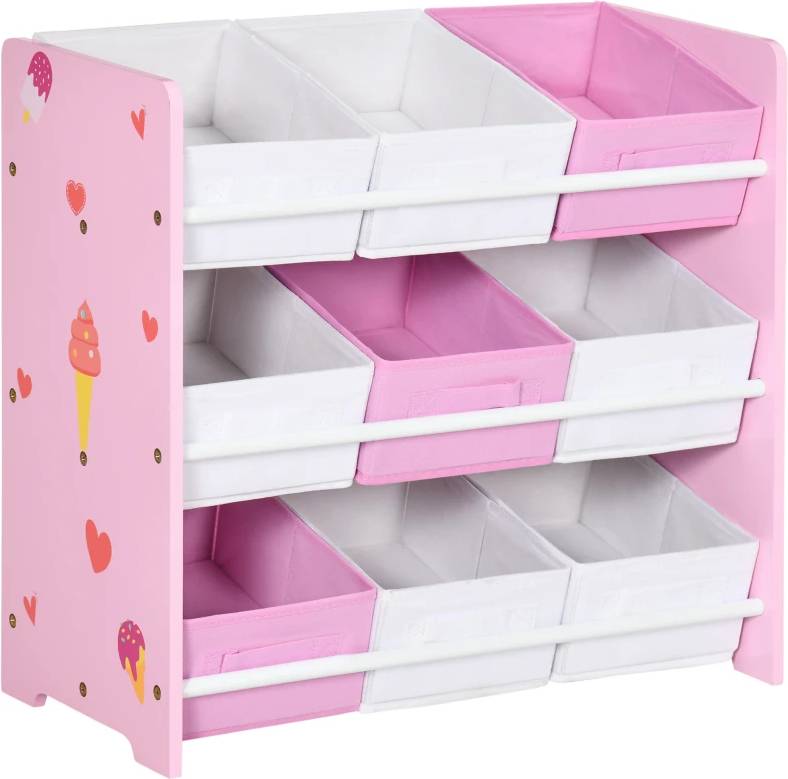 ZONEKIZ Kids Storage Rack with 9 Removable Baskets