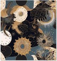 Warren Reed Abstract Blue Gold Moon Sun Kitchen Splash Guard 70cm