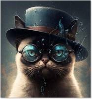 Warren Reed Siamese Cat With Kitchen Splash Guard
