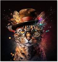Warren Reed Bengal Cat With Glasses Kitchen Splash Guard