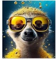 Warren Reed Meerkat With Golden Kitchen Splash Guard