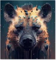 Warren Reed Hyena Face Dark Background Kitchen Splash Guard