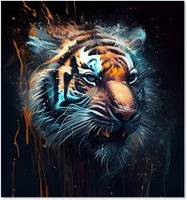 Warren Reed Tiger Face Dark Background Kitchen Splash Guard