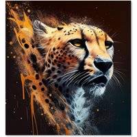 Warren Reed Cheetah Face Dark Background Kitchen Splash Guard