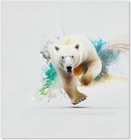 Warren Reed Charging Polar Bear Kitchen Splash Guard
