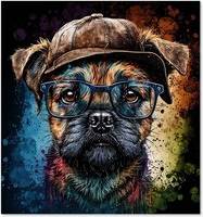 Warren Reed Border Terrier Dog Face Kitchen Splash Guard