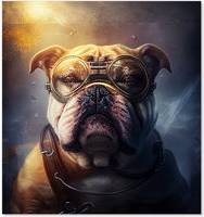 Warren Reed Bulldog With Golden Kitchen Splash Guard