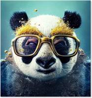 Warren Reed Panda With Golden Kitchen Splash Guard