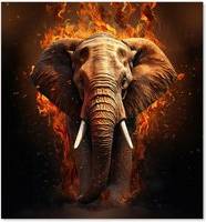 Warren Reed Elephant and fire Kitchen Splash Guard