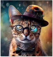Warren Reed Bengal Cat Face With Kitchen Splash Guard