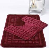 Bath mat and pedestal set Homespace Direct Red Bath Mat