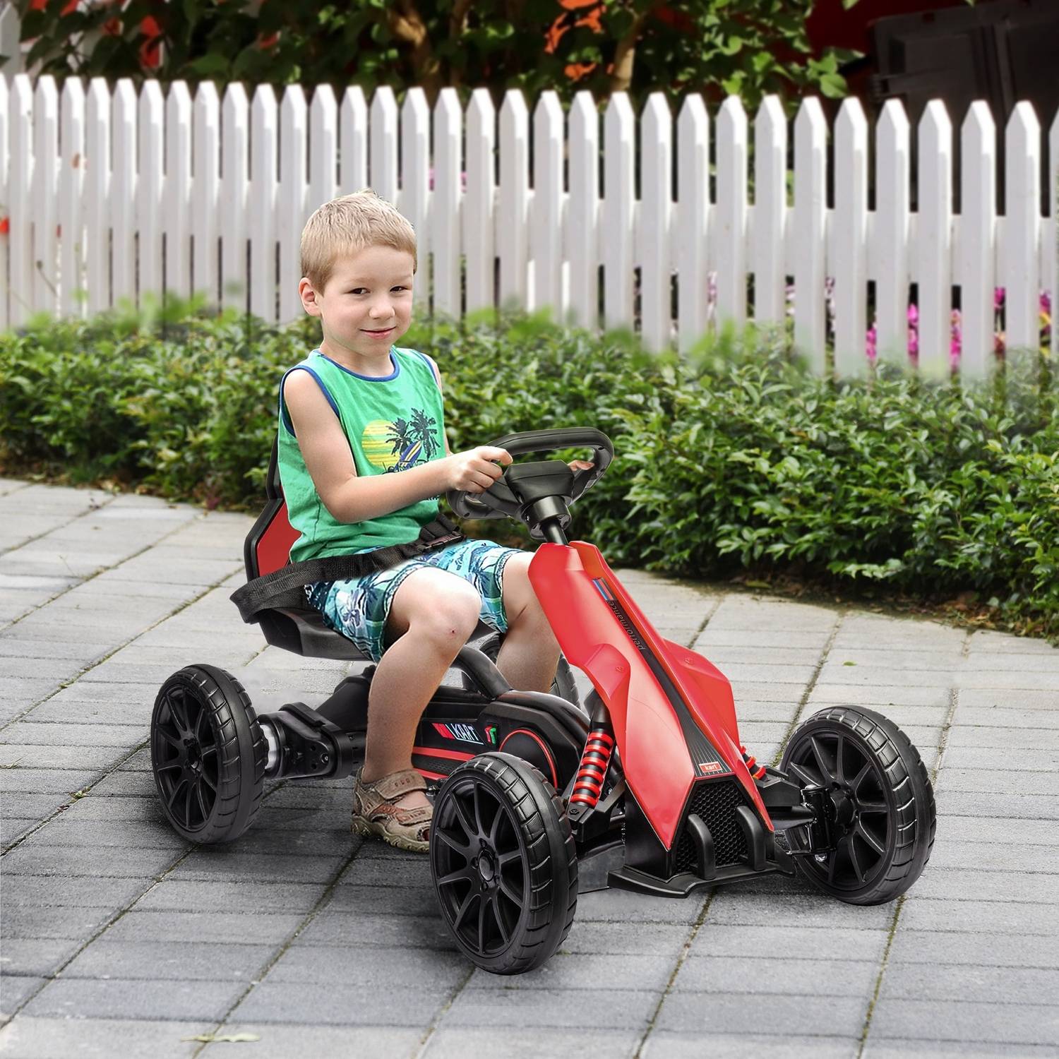 Homcom 12V Electric Ride-On Racing Go Kart