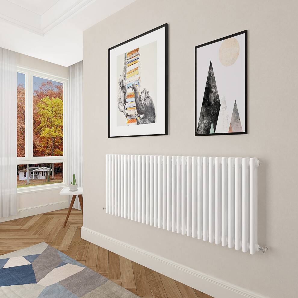 Aica 3 Column Designer Steel Radiator - White
