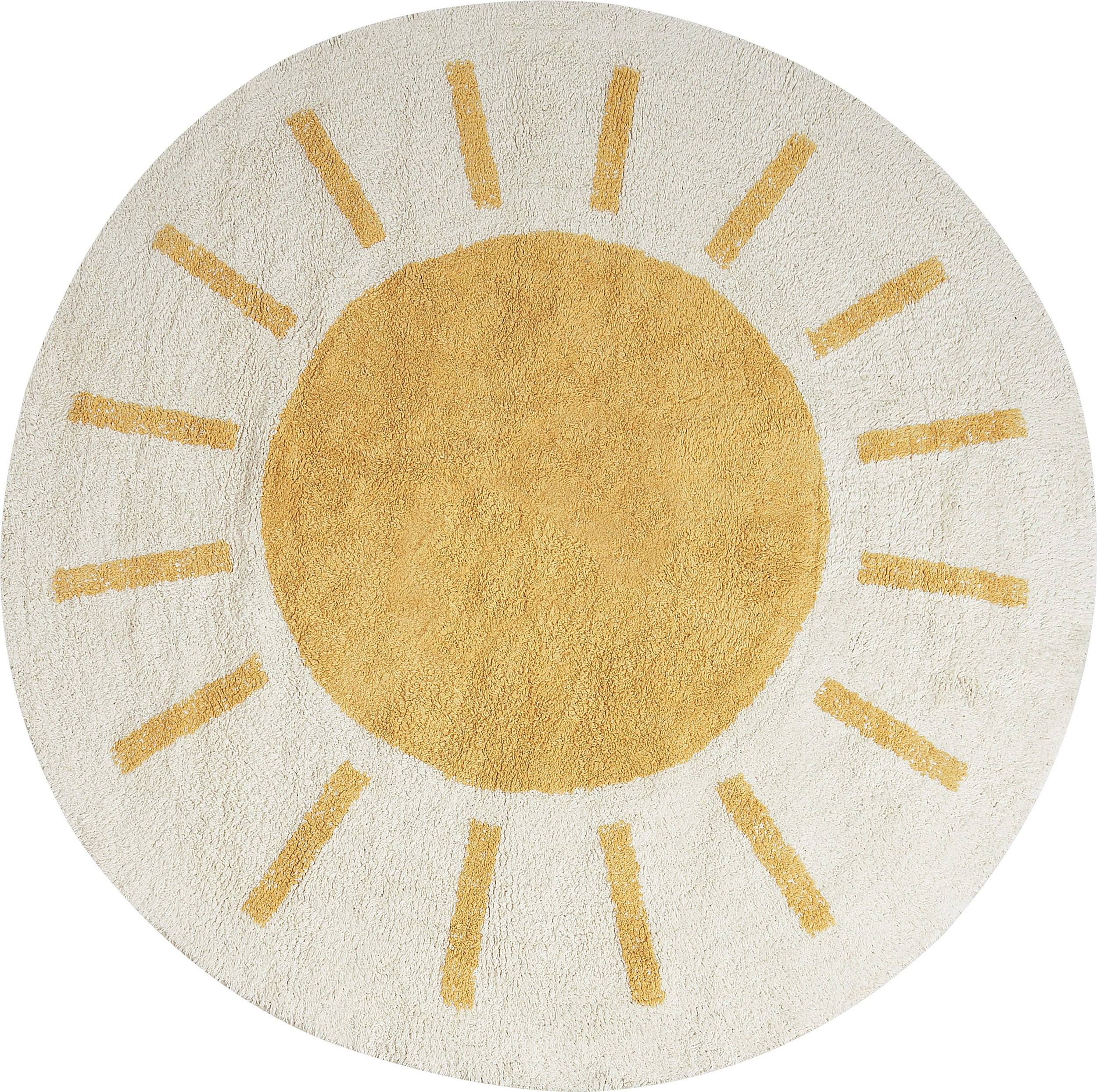 Beliani Area Rug Cotton Round Pattern Light