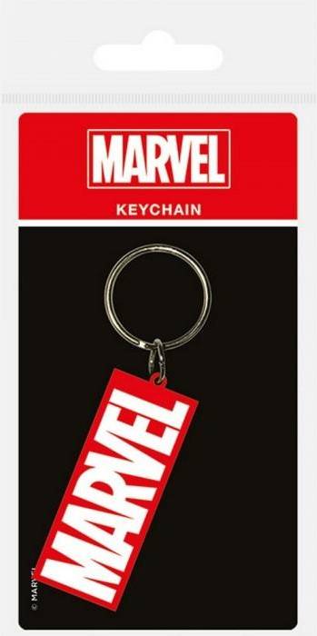 Marvel Logo Keyring - White/Red