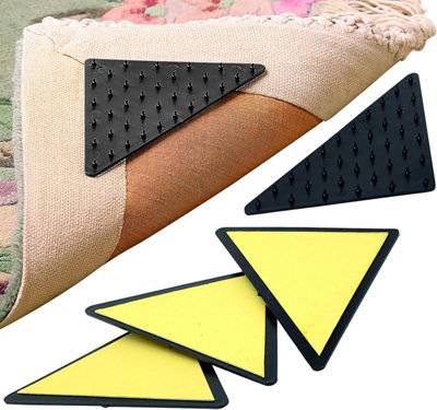Rug grippers for carpet B&Q Set Of 4 Triangular Rug Grippers