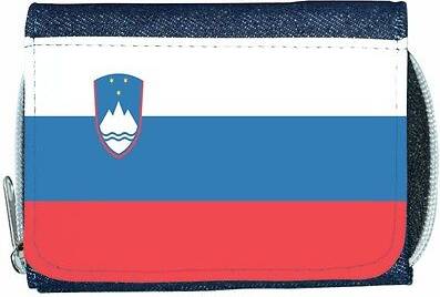 TeeTreeDesigns Slovenia flag denim wallet
